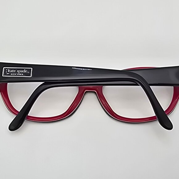 Kate Spade New York Bri DC8 XO Gloss Black on Red Cat Eye Sunglasses Frame 54mm - Picture 11 of 14
